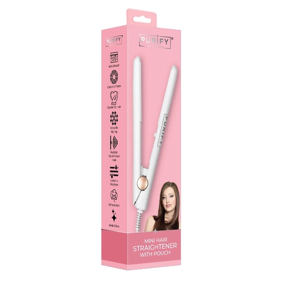 Purify - Mini Hair Straightener With Pouch - BNIB - Picture 1 of 6